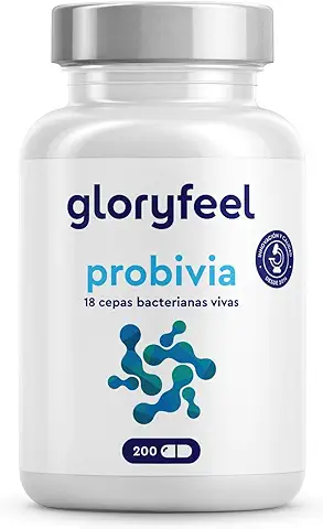 Probióticos y Prebióticos Complex - 18 Cepas Bacterianas - 200 Cápsulas con Revestimiento Entérico para la Flora Intestinal - Con Inulina, Bifidobacterias, Lactobacillus y Lactococos  