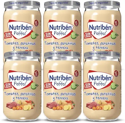 PRODUCTO DONACION - Nutribén Potitos de Ternera con Patatas y Zanahoria Desde Los 6 Meses Pack de 6 x 235gr  