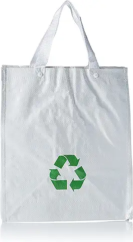 Productos Del Hogar Basura/Cubos, Separables, con Asas, Gran Capacidad, para Papel, Vidrio y Plástico, Ideal para Hogar/Oficina/Interior/Exterior, Pack 3 Bolsas de Reciclaje Blancas  