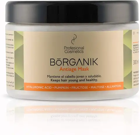 Profesional Cosmetics Borganik Antiage Mask - Mascarilla con Extractos Orgánicos y Naturales Que Rejuvenece el Cabello, 300 ml  