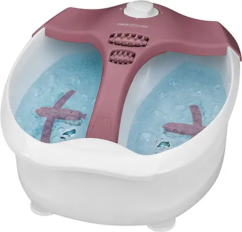 Proficare FM 3027 Masajeador de pies Calefactable Reposapiés Hidromasaje 4 Modos de Masaje Funcionamiento con agua y sin agua Masaje Vibratorio Masaje Burbujas Calentamiento agua 80W  