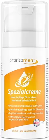 Prontoman Crema Especial de 100 ml – Cuidado Profesional de los pies con Aceite de Germen de Arroz y 5% de Urea, Ideal También para Diabéticos | para Pieles Secas y muy Cargadas  