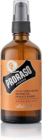 Proraso Aceite Barba, Wood & Spice, 100 ml, Aceite Suavizante y Nutritivo para el Cuidado Barba Hombre con Aroma a Cedro y Cítricos.  