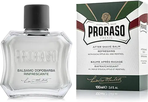 Proraso After Shave Bálsamo, 100 ml, Bálsamo Barba con Aceite de Eucalipto y Mentol, Tónico Facial Refrescante sin Alcohol,verde  