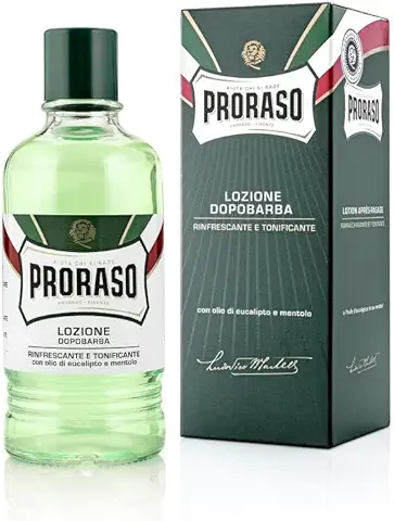 Proraso After Shave Refrescante, 400 ml, Bálsamo Facial con Aceite de Eucalipto y Mentol, Tónico Facial Suavizante que Alivia la piel  