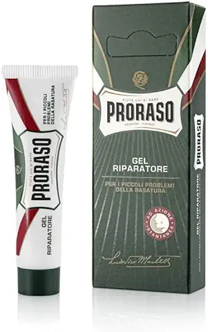 Proraso After Shave Reparador en gel, 10 ml, Crema para el Cuidado Barba Hombre que Repara Pequeñas Heridas Causadas por la Cuchilla tras el Afeitado  