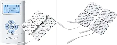 Prorelax TENS/EMS Duo | Aparato de Electroestimulación | 2 Terapias con un solo Aparato | Terapia Natural para el Dolor Crónico y la Musculación + Almohadillas de Electrodos para "TENS + EMS Duo"  