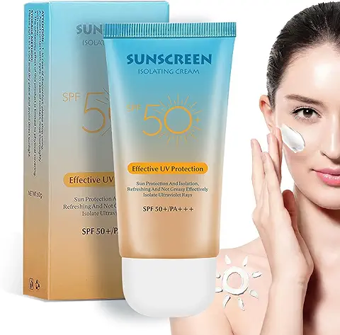 Protector Solar SPF 50+, Crema Solar Facial, Fotoprotector Avanzado, Ligero, Reduce las Manchas Marrones, Arrugas y Líneas de Expresión, Bloqueador Solar - 60g  