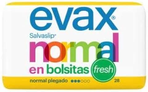 Protegeslips Normal, Perfumados, Plegados y en Bolsitas Individuales EVAX Fresh 28 uds  