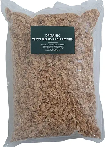 Proteína de Guisante Granulada Texturizada (83gr Proteína por 100gr) | de Cultivo Ecológico BIO | 100% Natural ALTO Contenido Minerales | Carne Vegetal Vegano sin Gluten sin soja  
