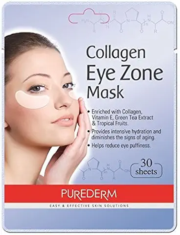 Purederm Colágeno Máscara de ojo zona Pad Parches Antiarrugas Cuidado 3 Pack 90 hojas  