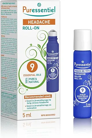 Puressentiel Headache Roll-On - Rollo de 9 Aceites Esenciales (5 ml)  