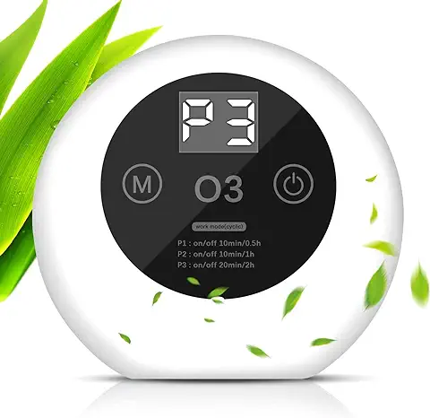 Purificador de Aire Portátil, Ultrasilencioso Generador de Ozono, Ionizadores de Aire con LED Display, Hasta 40m², Antibacteriano 99.99% Desodorizando para El Hogar, Baño, Mascotas, Cocina, Humos Purificador de Aire Portátil, Ultrasilencioso Generador de Ozono, Ionizadores de Aire con LED Display, Hasta 40m², Antibacteriano 99.99% Desodorizando para El Hogar, Baño, Mascotas, Cocina, Humos