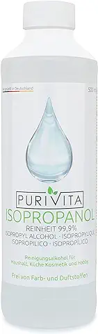 Purivita - Isopropanol 99,9% Alcohol de Limpieza para Hogar y Electrónica 500 ml  