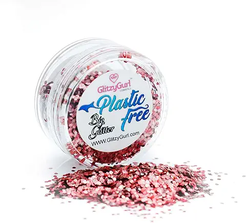 Purpurina Brillante Coorporal, Biodegradable 100 % Libre de Plástico, Vegana, no Testada en Animales, Ecológica (cereza Roja)  