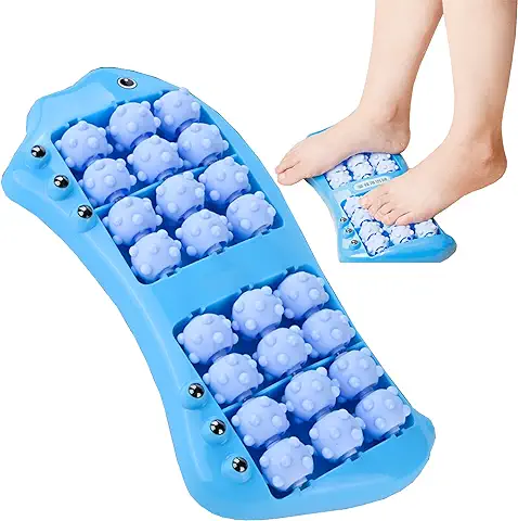 QSLKI Masajeador Dual de Pies, Masajeador de pies en Forma de pez, Puntos de la Pierna en Casa, Masajeador de pies con Rodillo de 6 Vibrantes Perlas Magnéticas, Alivia la Fascitis Plantar  