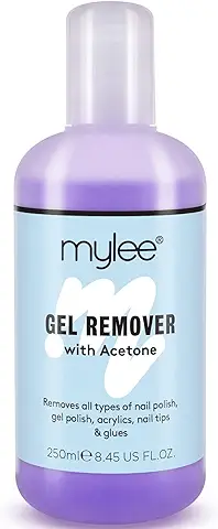Quitaesmaltes de Acetona de Mylee, Limpiador para U&ntilde;as de gel de 250&nbsp;ml, Adecuado para Sal&oacute;n Profesional, para Manicura y Pedicura UV y LED  