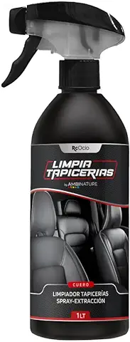 RcOcio Limpia Tapicerias Coche | Especial para Tapiceria Cuero y Poli Piel 1000ml | Limpiador Profesional de Machas en Cuero y Poli Piel | Hidratación de Cuero, Piel o Polipiel  
