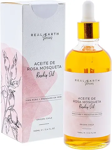 Real Earth - Aceite de Rosa Mosqueta - 100% Puro - Prensado en Frío – Orgánico – Vegano – Aceite puro – Aceite Corporal Hidratante - Cosmética Natural – Ayurveda – 100ml  