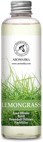 Recambio Difusor Lemongrass 200ml - Aceite 100% Puro y Natural Limoncillo - Fragancias de Duraderas - Mejor para Aromas Naturales - Ambientador de Ambiente - Difusor de Varillas  