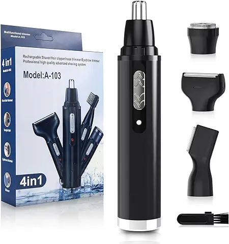 Recortador de Nariz, 4 en 1 Recortador de pelo Nasal Recargable USB Recortador de pelo de Oreja para Hombres Recortador de pelo de Nariz Recortador de Barba Recortador de Cejas para Hombres y Mujeres  