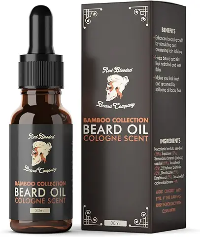 Red-Blooded Aceite Barba con Aroma de Colonia para Hombres - Ayuda a que tu Barba y Piel se Vean, Sientan y Huelan Irresistibles - Vegano  