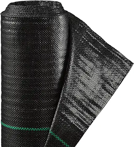 Relaxdays Malla Antihierbas, 130g/m², Permeable al Agua, 1x50 m, Resistente a Desgarros y Rayos UV, Antihierbajos Negro  