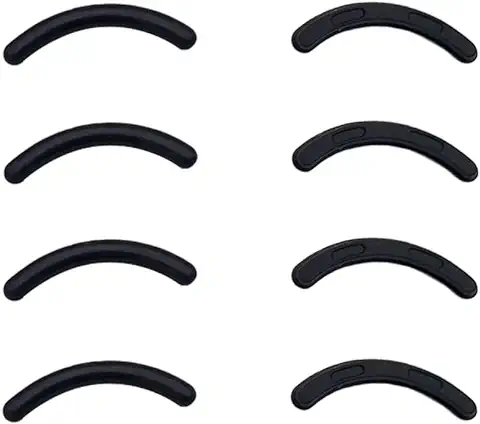 Relleno de Rizador de Pestañas Almohadilla, 8 Pcs Negro Almohadillas de Repuesto para Rizador de Pestañas, Almohadilla de Goma Silicona de Rizador de Pestaña Universal, para Rizador de Pestañas  