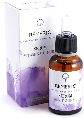 Remeric - Sérum Facial Revitalizante Natural con Vitamina C Pura y Extracto de Acerola, Antiedad, Aporta Hidratación y Luminosidad, Producto Natural Cruelty Free, Apto para Pieles Sensibles - 30 ml  