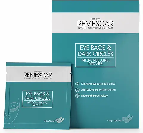 Remescar Parche Corrector Ojeras - Parches de Microagujas de un solo uso Contra las Bolsas en los Ojos y Ojeras con Efecto Instanteneo y Duradero - Corrige en solo 2 Semanas  