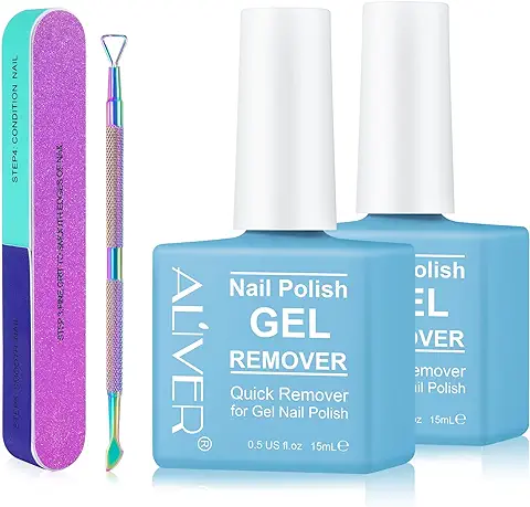 Removedor Esmalte Semipermanente, Quita Esmalte Semipermanentes Para UñAs, Quitaesmalte De Gel Para UñAs En 3-5 Minutos, FáCil Y RáPido, 2 Piezas  