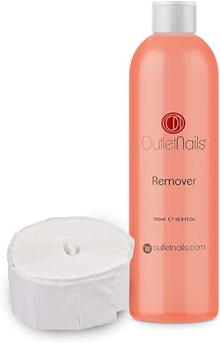 Remover 500ml para Retirar Esmaltes Permanentes + 250 Celulosas | Acetona con Olor a Naranja | Made in Spain  