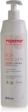 Repavar - Loción Hidratante Corporal - Fórmula con Rosa Mosqueta y Vitamina E - Regenera y Ayuda a Revitalizar la Piel - Hidratación Dérmica Intensiva - 500 ml  