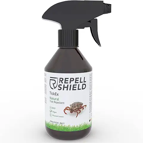 RepellShield Repelente Garrapatas, Ácaros, Chinches y Pulgas para Ropa, Piel, Colchón, Sábanas, Monte, Campo - 250ml - Repelente para Hogar - Alternativa Natural a los Mata Chinches  