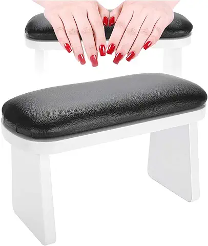 Reposamanos Manicure, Nail Art Manicure Cojín para Reposo de Manos Reposamanos Negro para Uñas Reposamanos de Cuero Artificial Suave para Uñas con Rellenos Ecológicos, 11.8 * 5.9 * 5.9in  