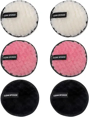 REQAG 6 Piezas Discos Desmaquillantes Reutilizables 10 cm Toallitas Desmaquillantes Reutilizables Toallitas Desmaquillantes Lavables para Limpieza Facial, Cuidado de la Piel (3 Colores)  