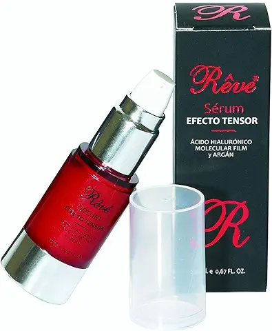 REVE Sérum Tensor con Ácido Hialurónico + Molecular Film + Aceite de Argán + Aloe Vera - Hombre y Mujer, Día y Noche - Cosmética Natural sin Parabenes para todo tipo de Pieles - 20 ml  