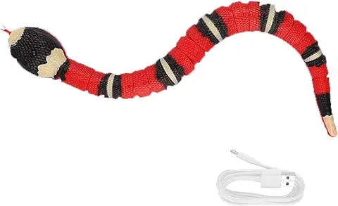 Richolyn Serpiente Eléctrico Gato Serpiente Detección Inteligente Gato Serpiente USB Juguetes Eléctricos para Gatos Juguete Interactivo Juego Interactivo para Gatos  
