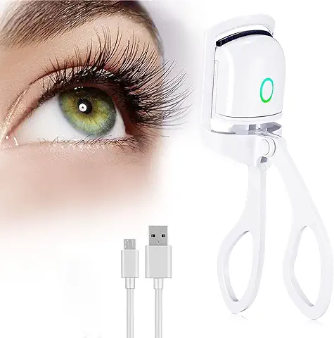 Rizador de Pestañas Calentado, Rizador de Pestañas Eléctrico, Herramienta De Peinado De Pestañas, Rizador de Pestañas Termico USB Recargable con 2 Modos de Temperatura  