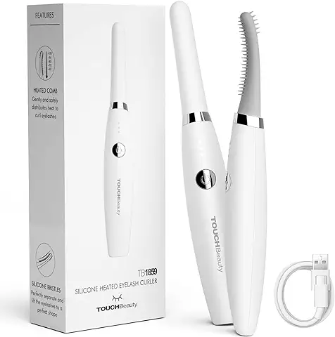Rizador de Pestañas Calentado, TuchBeauty Calentable Pestañas, Cepillo Eléctrico de Pestañas, Rizador de Pestañas USB Recargable con 3 Modos de Temperatura  