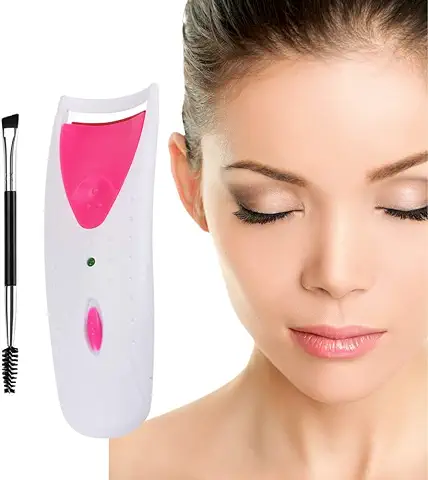 Rizador de Pestañas Eléctrico. Kit de Pestañas Perfectas. Rizador Térmico de Pestañas Acompañado de un Cepillo de Pestañas y Cejas.  