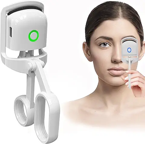 Rizador de Pestañas Eléctrico, Recargable USB Rizador de Pestañas con 3 Modos Temperatura, Portátil Rizador de Pestañas Precalentamiento Rápido, Larga Duración y Forma Natural (White)  