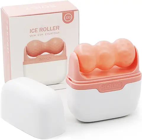 Rodillo de Hielo para cara y ojos - Herramientas para el Cuidado de la piel Facial con Rodillo 2 en 1 y Funda de Transporte para Reducir la Hinchazón y Aliviar la Migraña  