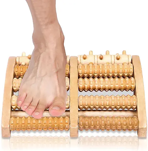 Rodillo de Masaje de pies de Madera para Reducir el Estrés y Relajarse, Rodillo para el Hogar y la Oficina, Masaje de Pies, Espolón Calcáneo, Masajeador para Pies, Dispositivo de Reflexología de pies  