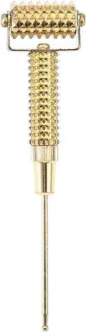Rodillo de Masaje Facial, Detector de Puntos de Acupuntura Multifuncional, Sonda de Punto de Acupuntura de Sonda, Acupoints Rodillo de Masaje de Aguja de Resorte, Rodillo de Aguja de Punto de (Dorado)  
