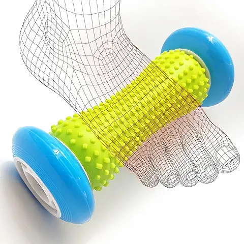 Rodillo de Masaje para Pies, Erizo, bola de Masaje para Pies, Suela de Fascia, Rodillo para Pies, Masaje para Reflexología y Relajación, Color azul  