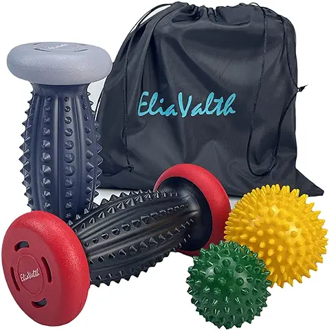 Rodillo de pie para Fascitis Plantar y Neuropatía, Herramienta de Masajeador de Reflexología, Terapia de Punto de Gatillo Profundo, Recuperación Muscular, Rodillo de Masaje de 2 pies y 2 Bolas de  