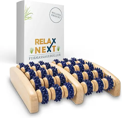 Rodillo para Masaje de pies de Madera - Zonas Reflejas Dispositivo para Masaje de pies - RELAX NEXT, Rodillo de Masaje de Madera de dos pies - También como Regalo  