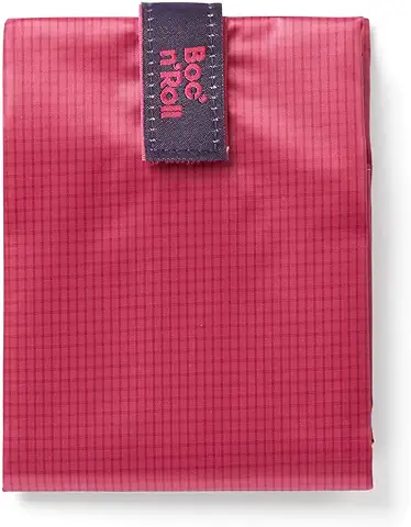 Roll'eat ® | Bolsa Merienda, Porta Bocadillos con Envoltorio Reutilizable, Porta Alimentos Ecológico sin BPA, Bolsa de Tela, Color Rosa - Boc'n'Roll Active  