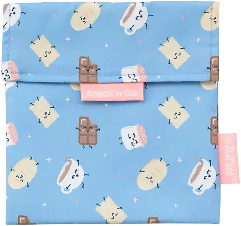 Roll'eat ® | Mr. Wonderful Porta Sandwich Reutilizable, Bolsa Ecológica sin BPA, Porta Bocadillo Chocolate - Snack'n'Go  